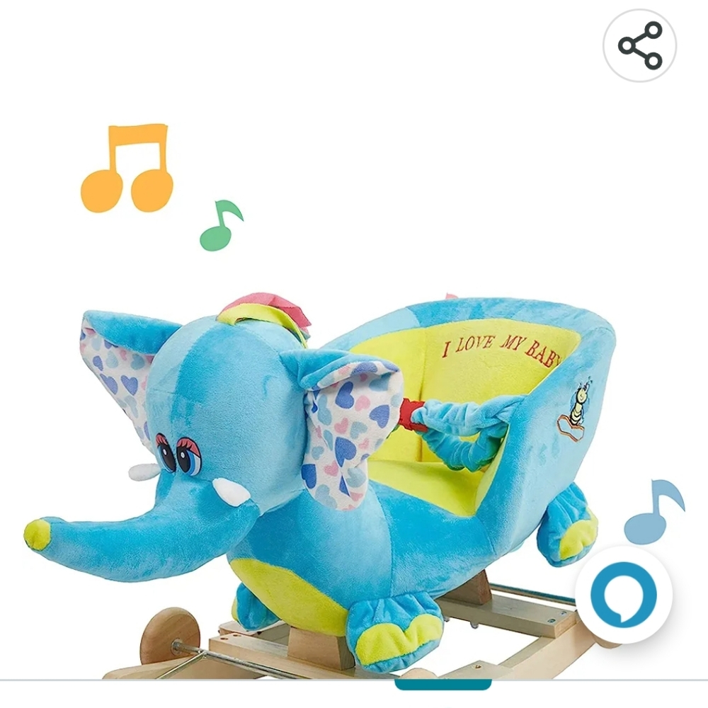 Musical Blue Rocking Elephant
